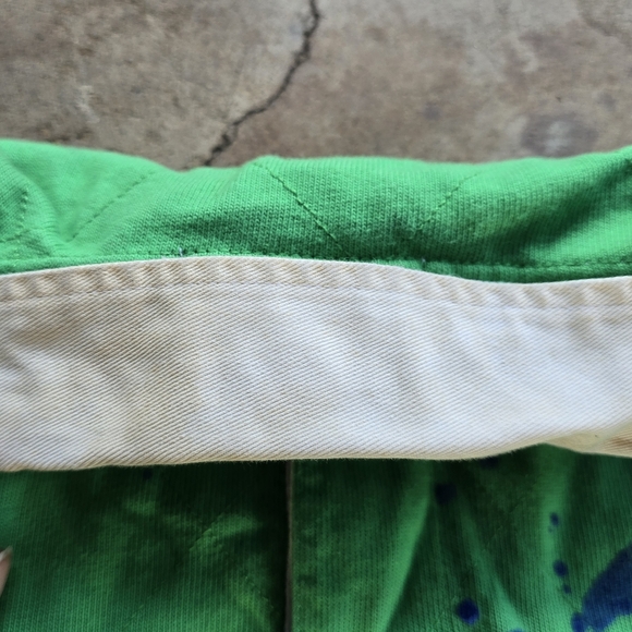 Vintage Ralph Lauren Polo AOP Big Pony Green Long Sleeve Rugby Shirt Size M 90s - Picture 2 of 7